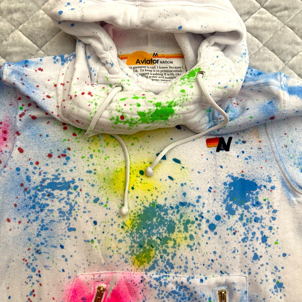 Paint Splatter Ninja Pullover Hoodie - image 2